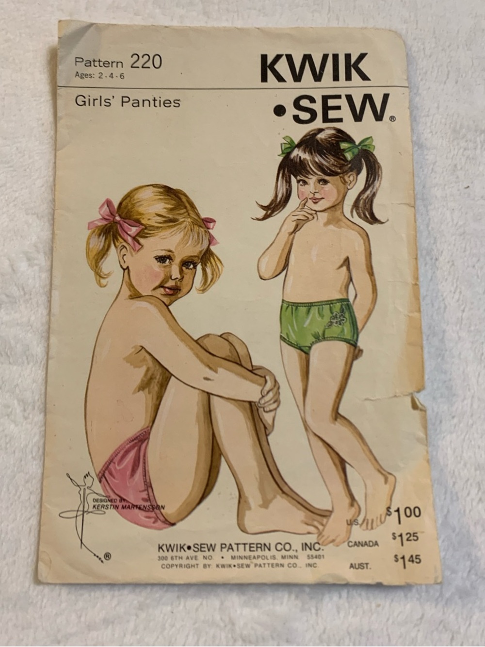 Kwik•Sew 220 Girls' Panties Sewing Pattern - Size 2+4+6